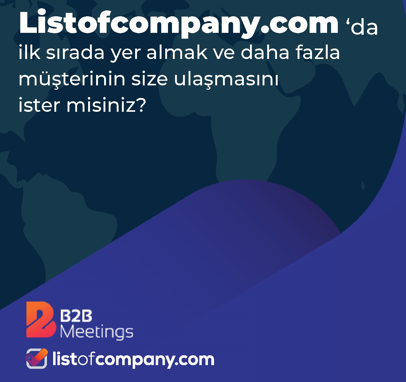 www.Listofcompany.com’da ilk sırada yer almak ve daha fazla müşterinin size ulaşmasını ister misiniz?