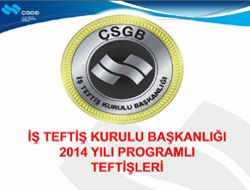 2014 Yılında Teftiş Yapılacak Alan Ve Sektörler