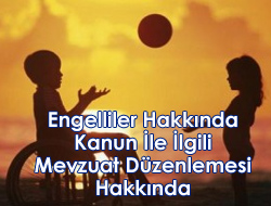 Engelliler hakkında kanun ile ilgili mevzuat düzenlemesi hk.