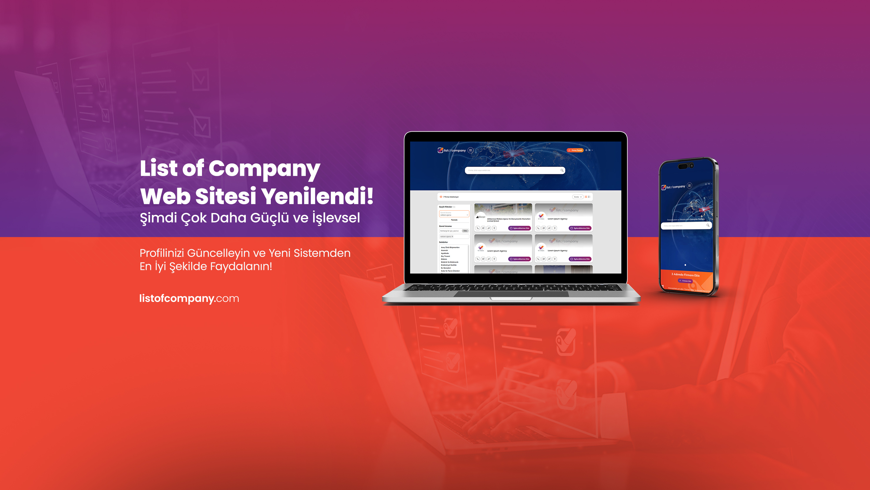 Web Sitemiz Yenilendi! Profilinizi Güncelleyip Markanızı Öne Çıkarın!